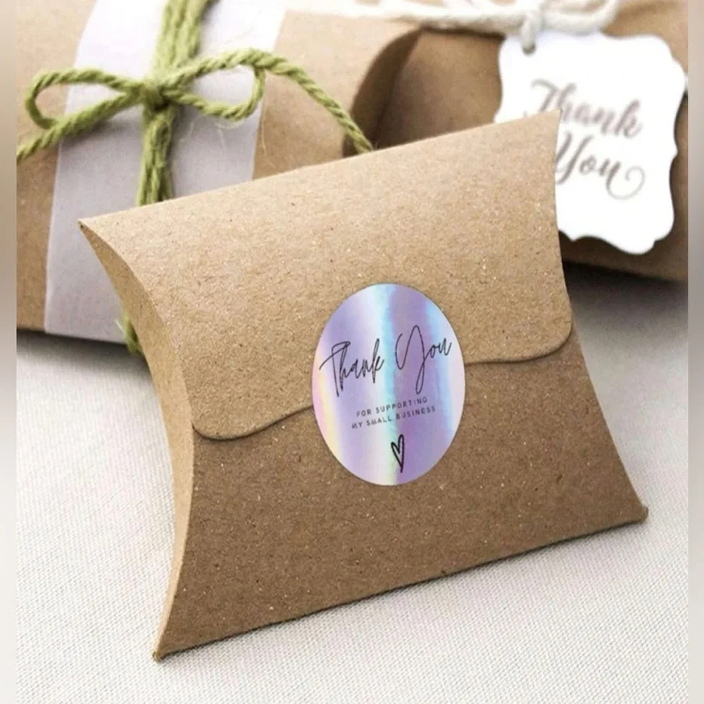 Thank you Package Stickers 500Pcs hollographic Stickers